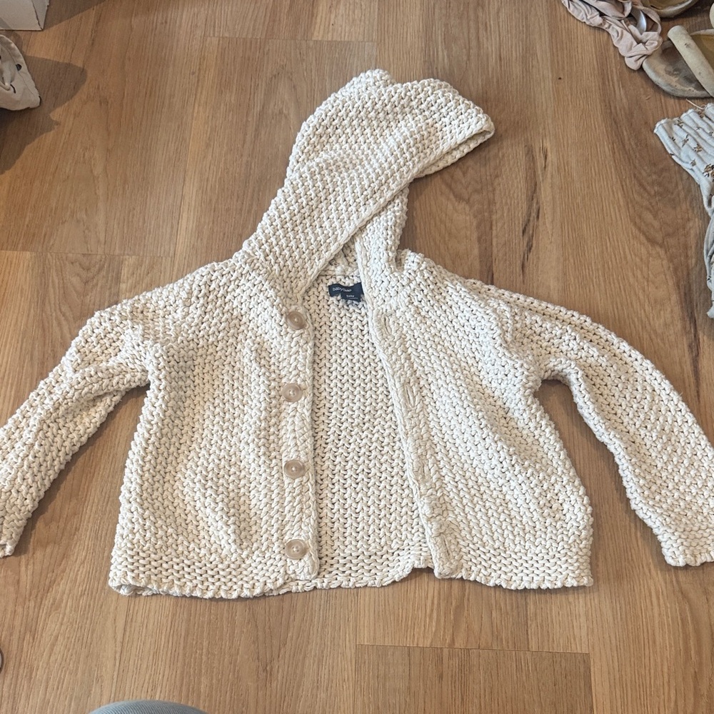 Gap baby Cozy Cream Knit Hooded Sweater